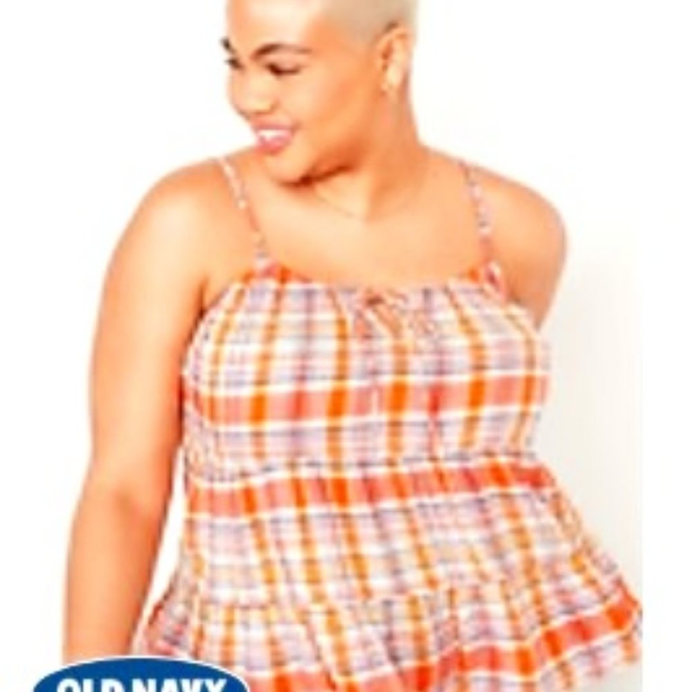 Orange Plaid Sleeveless Top & Matching Skort